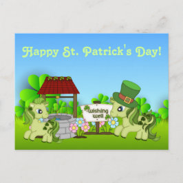 Niedliches Kleeblatt Ponies Happy St. Patrick's Da Postkarte