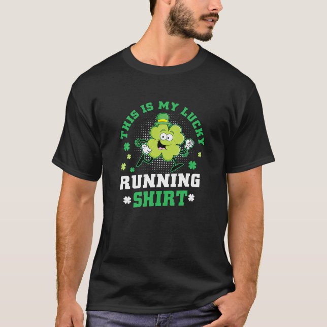 Niedliches Kleeblatt St Patricks Day Lucky Runnin T-Shirt (Vorderseite)