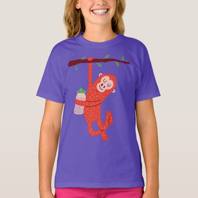 Niedliches Kleinaffen-Design T-Shirt (Vorderseite)