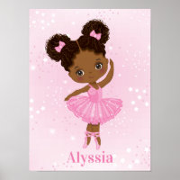 Niedliches kleines afrikanisches Ballerina-Poster