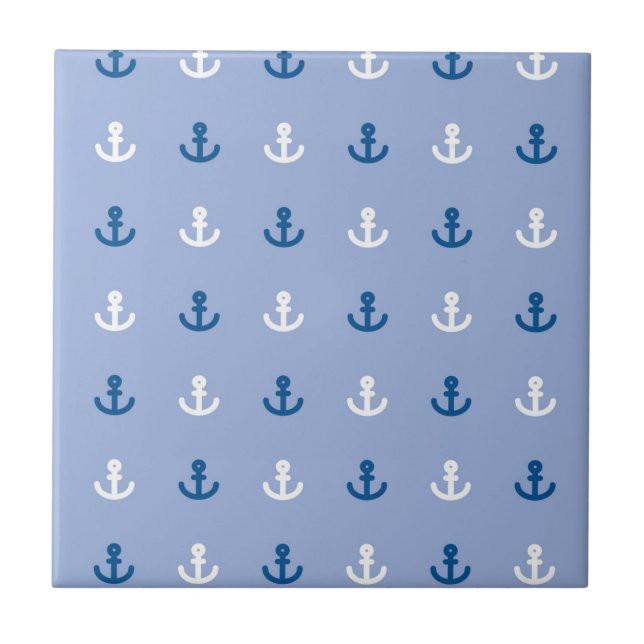 Niedliches kleines Anker-Muster Fliese (Vorderseite)