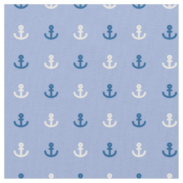 Niedliches kleines Anker-Muster Stoff (Nahaufnahme)