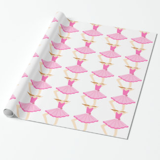 Niedliches kleines Ballerina-Mädchen im rosa Tutu Geschenkpapier