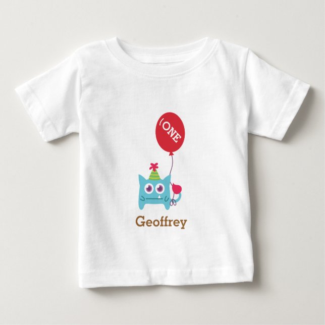 Niedliches kleines blaues Monster, für Babys Baby T-shirt (Vorderseite)