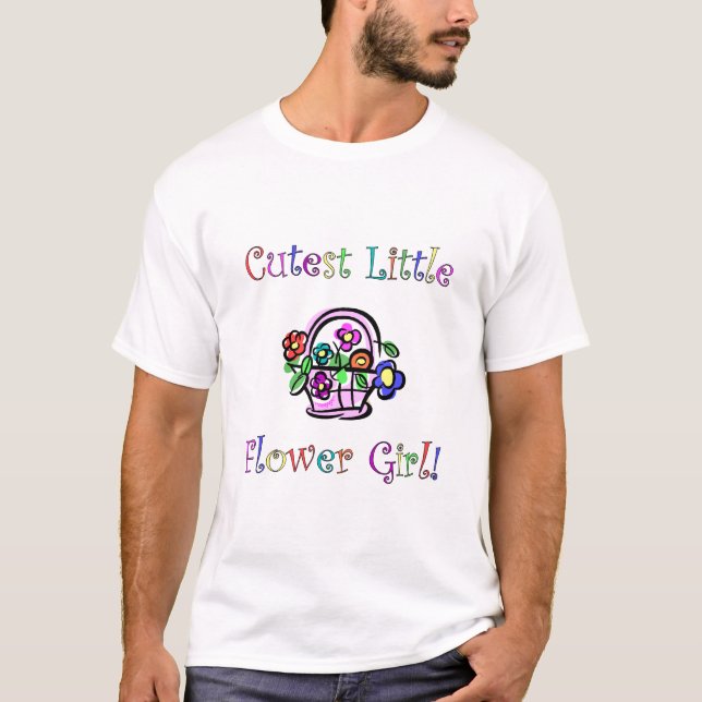 Niedliches kleines Blumenmädchen T-Shirt (Vorderseite)