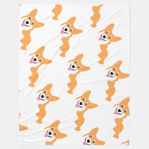 Niedliches kleines Corgi-Muster Fleecedecke