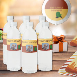 Niedliches kleines Cowboy-Foto Wasserflaschenetikett