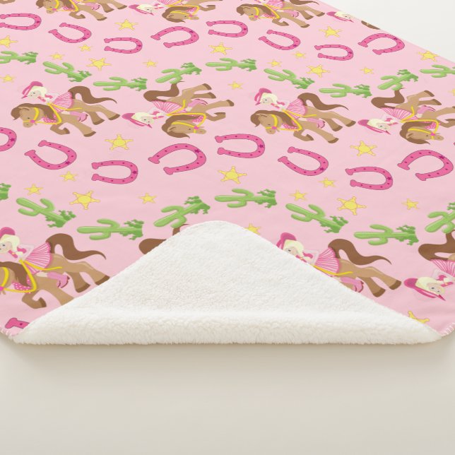 Niedliches kleines Cowgirl-Muster Sherpadecke (3/4)