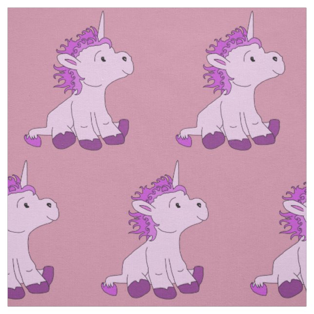 Niedliches Kleines Einhorn mit rosa Violetmist Stoff (Muster)