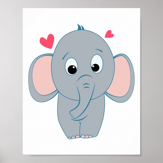 Niedliches kleines Elefantenposter Poster (Vorne)