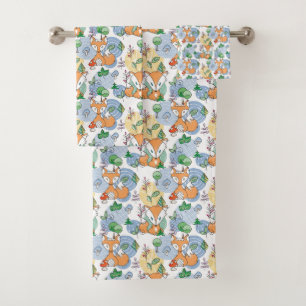 Niedliches kleines Fox-Muster Badhandtuch Set