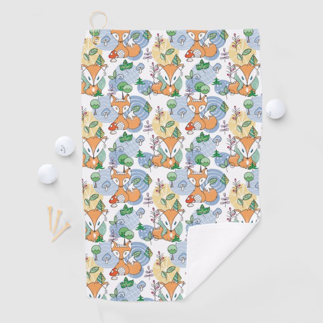 Niedliches kleines Fox-Muster Golfhandtuch (Insitu)