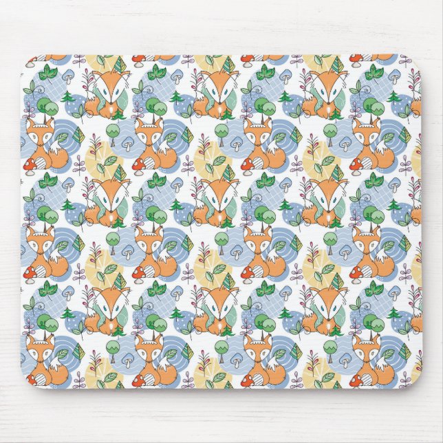 Niedliches kleines Fox-Muster Mousepad (Vorne)