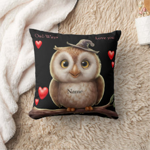 Niedliches kleines Funny Owl mit Liebe Herz Kissen