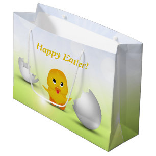 Niedliches kleines glückliches Ostern-Baby-Küken Große Geschenktüte