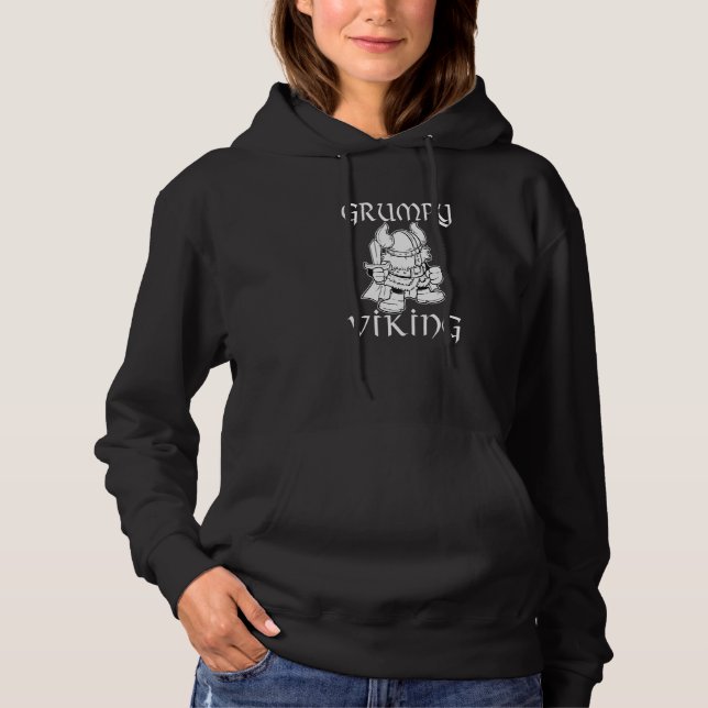 Niedliches Kleines Grumpy Wiking für eine Städtere Hoodie (Vorderseite)
