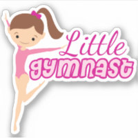 Niedliches Kleines Gymnast Brünettes Kind Gymnasti