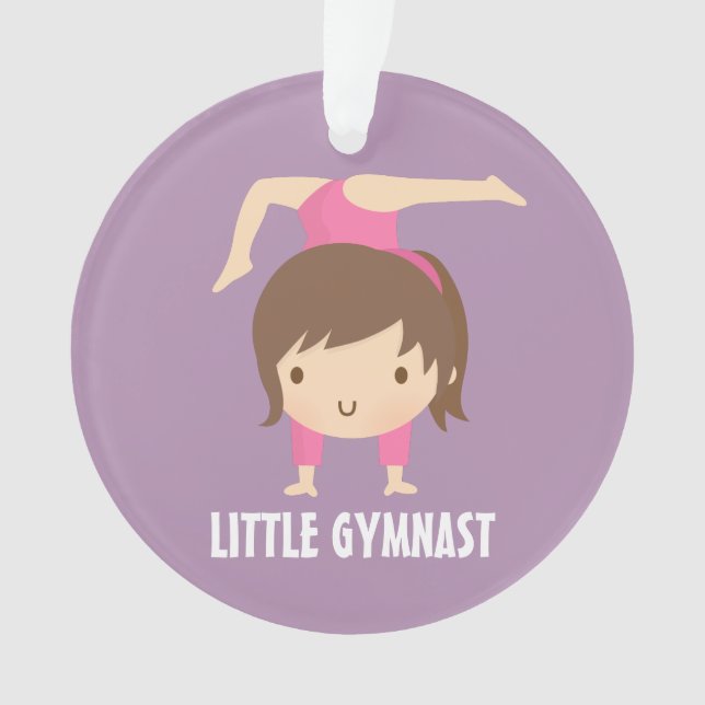 Niedliches Kleines Gymnast Gymnastik Personalisier Ornament (Vorderseite)
