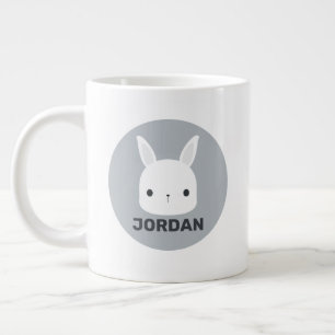 Niedliches kleines Hasen mit Personalisiertem Name Jumbo-Tasse