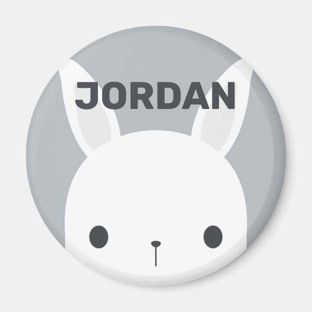Niedliches kleines Hasen mit Personalisiertem Name Magnet (Vorne)