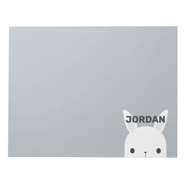 Niedliches kleines Hasen mit Personalisiertem Name Notizblock (Vorderseite)