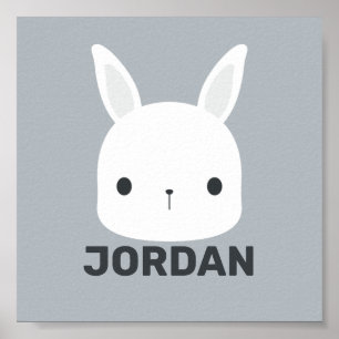Niedliches kleines Hasen mit Personalisiertem Name Poster