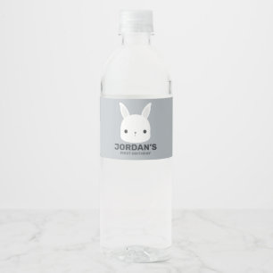 Niedliches kleines Hasen mit Personalisiertem Name Wasserflaschenetikett