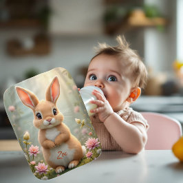 Niedliches kleines Häuschen umgeben von Blume Baby Spucktuch