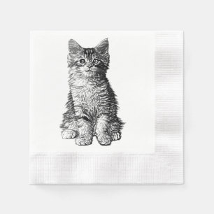 Niedliches kleines Kätzchen Serviette