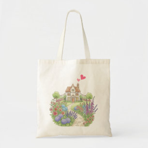 Niedliches kleines Landhaus mit Herzgeschenk für s Tragetasche