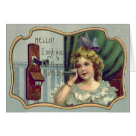 Niedliches kleines Mädchen Antique Telefon