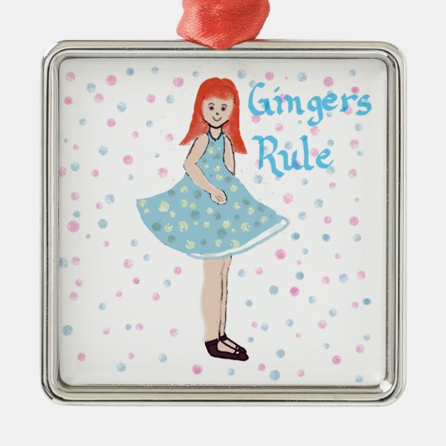 Niedliches kleines Mädchen "Gingers Rule" Ornament (Vorne)