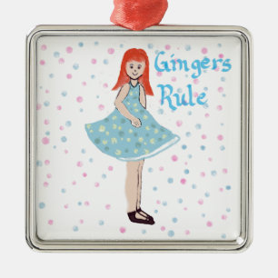 Niedliches kleines Mädchen "Gingers Rule" Ornament Aus Metall