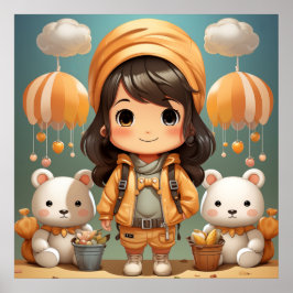 Niedliches kleines Mädchenposter Poster