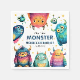 Niedliches Kleines Monster Cartoon Geburtstagspart Serviette