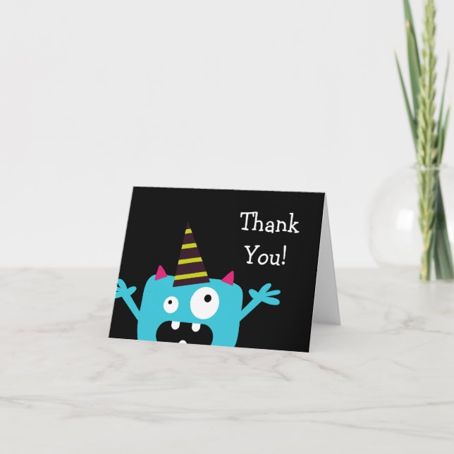 Niedliches kleines Monster Danke (Vorderseite)