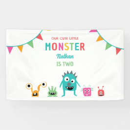 Niedliches kleines Monster Geburtstag Kinder Junge Banner