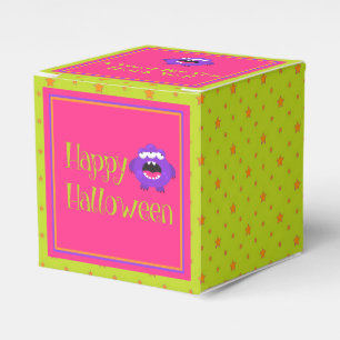 Niedliches kleines Monster-Grün-Rosa-Kids-Hallowee Geschenkschachtel