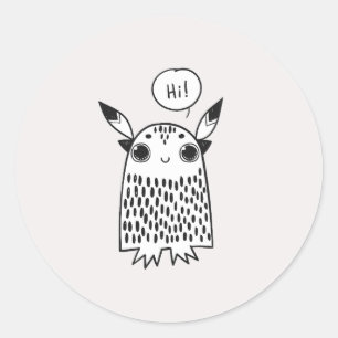 Niedliches kleines Monster Runder Aufkleber