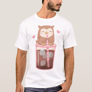 Niedliches kleines Owl zum Genuss von Eistee T-Shirt