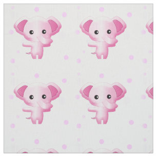 Niedliches kleines Pink Baby Elephant Fabric Stoff