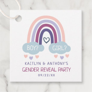 Niedliches kleines Rainbow-Gender-Party Geschenkanhänger