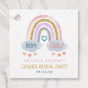 Niedliches kleines Rainbow-Gender-Party Geschenkanhänger