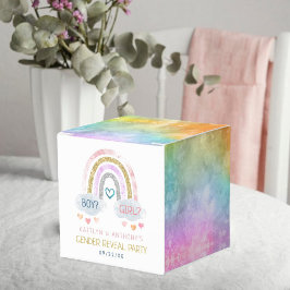 Niedliches kleines Rainbow-Gender-Party Geschenkschachtel
