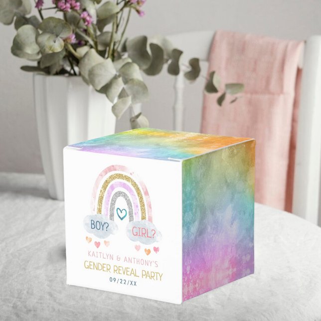Niedliches kleines Rainbow-Gender-Party Geschenkschachtel (Von Creator hochgeladen)
