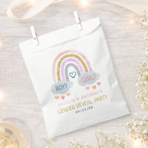Niedliches kleines Rainbow-Gender-Party Geschenktütchen