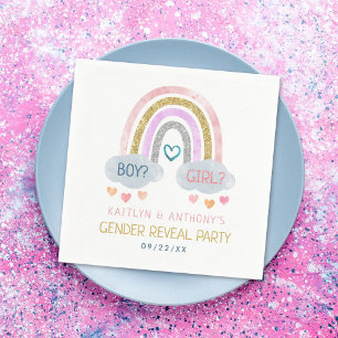 Niedliches kleines Rainbow-Gender-Party Serviette