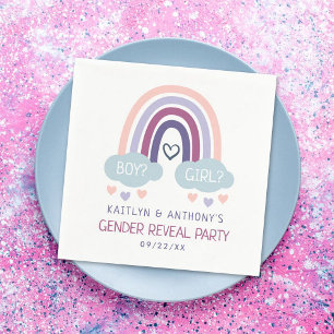 Niedliches kleines Rainbow-Gender-Party Serviette