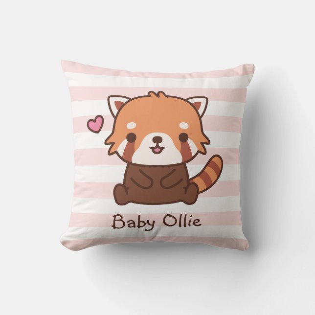 Niedliches kleines Red Panda Baby Kinderzimmer Zim Kissen (Vorderseite)