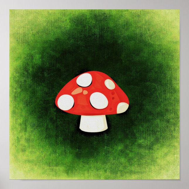 Niedliches kleines Rotes Pilz Poster (Vorne)